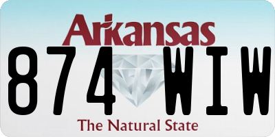 AR license plate 874WIW