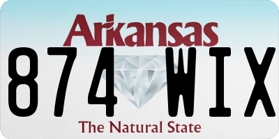 AR license plate 874WIX