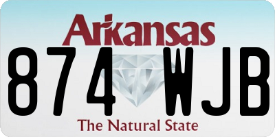 AR license plate 874WJB