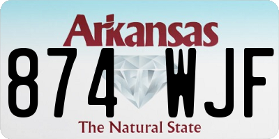 AR license plate 874WJF
