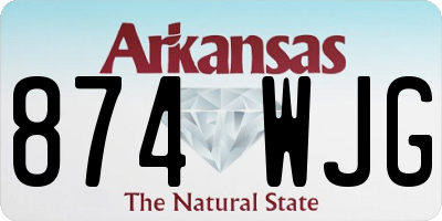 AR license plate 874WJG