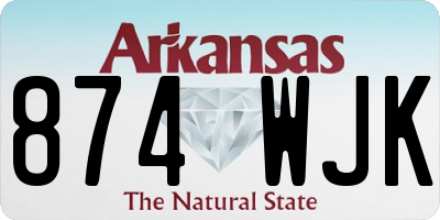 AR license plate 874WJK