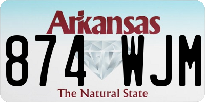 AR license plate 874WJM