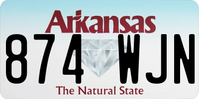 AR license plate 874WJN