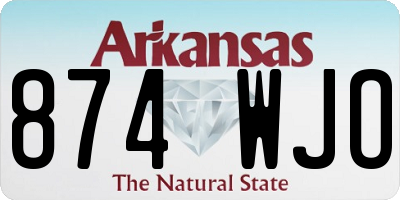 AR license plate 874WJO