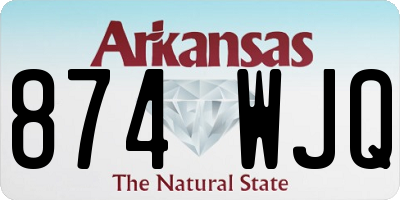 AR license plate 874WJQ