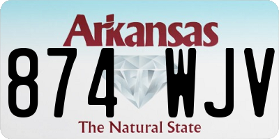 AR license plate 874WJV