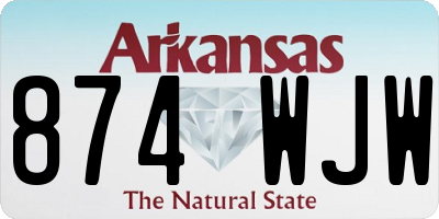 AR license plate 874WJW