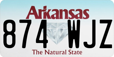 AR license plate 874WJZ