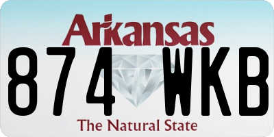 AR license plate 874WKB