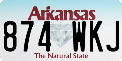 AR license plate 874WKJ