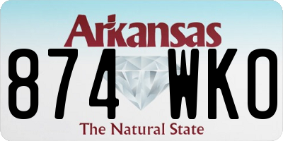 AR license plate 874WKO