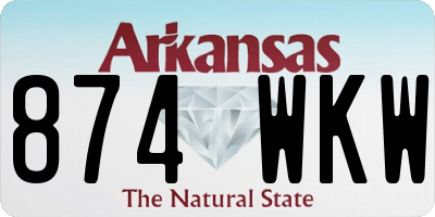 AR license plate 874WKW