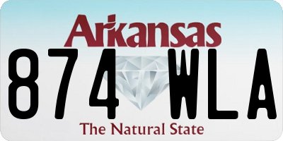 AR license plate 874WLA
