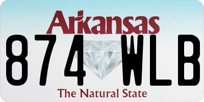 AR license plate 874WLB
