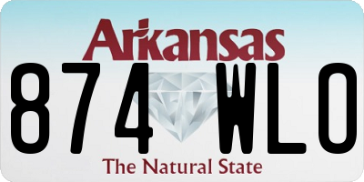 AR license plate 874WLO