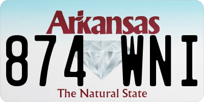 AR license plate 874WNI