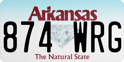 AR license plate 874WRG