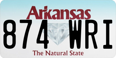 AR license plate 874WRI