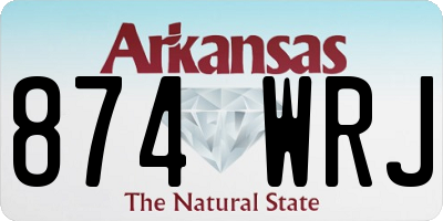 AR license plate 874WRJ