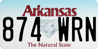 AR license plate 874WRN