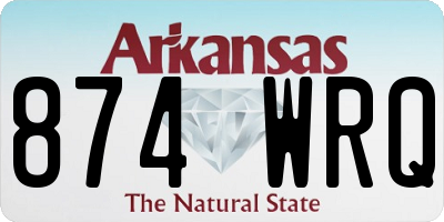 AR license plate 874WRQ