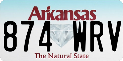 AR license plate 874WRV