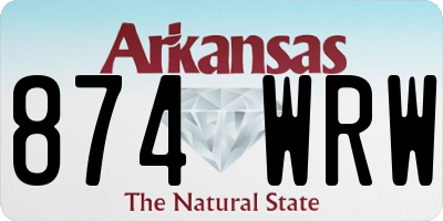 AR license plate 874WRW