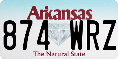 AR license plate 874WRZ