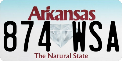 AR license plate 874WSA