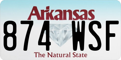 AR license plate 874WSF