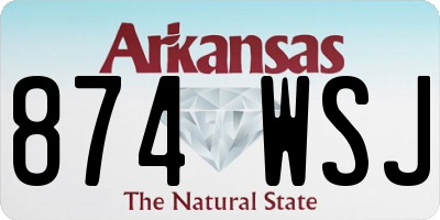 AR license plate 874WSJ