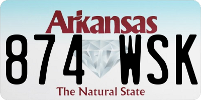 AR license plate 874WSK