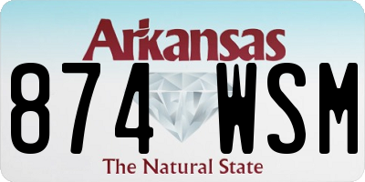 AR license plate 874WSM