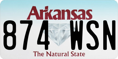 AR license plate 874WSN