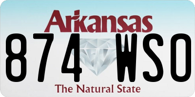 AR license plate 874WSO