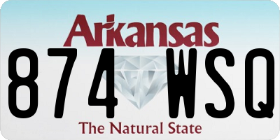 AR license plate 874WSQ
