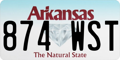 AR license plate 874WST