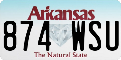 AR license plate 874WSU