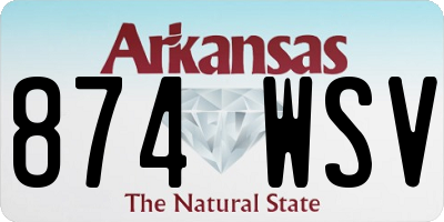 AR license plate 874WSV