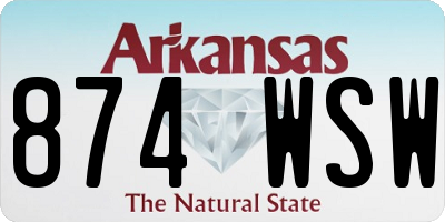 AR license plate 874WSW