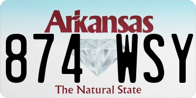AR license plate 874WSY