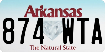 AR license plate 874WTA