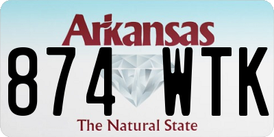 AR license plate 874WTK