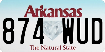 AR license plate 874WUD