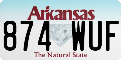 AR license plate 874WUF