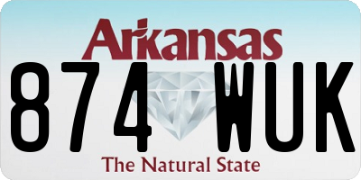 AR license plate 874WUK