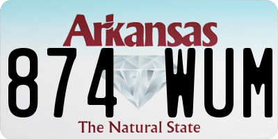 AR license plate 874WUM