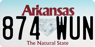 AR license plate 874WUN