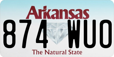 AR license plate 874WUO